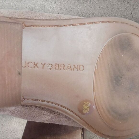 Lucky Brand Womens Tan Suede Ankle Booties Size 5.5M/36 - Picture 8 of 10